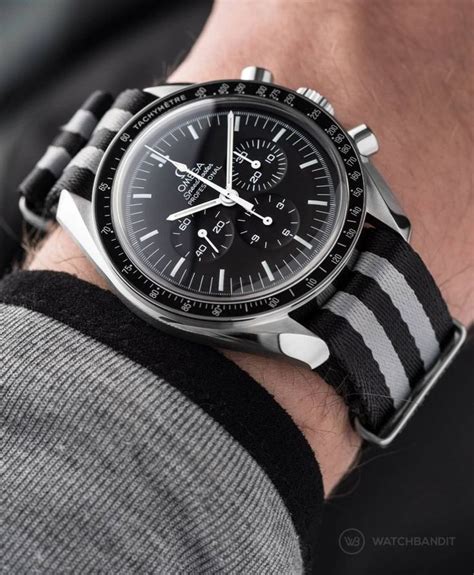 omega speedmaster leather strap|omega speedmaster reduced nato strap.